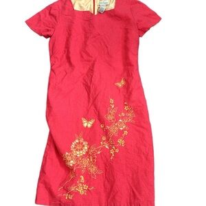 Women’s coral dress with cut out butterfly detail size 8